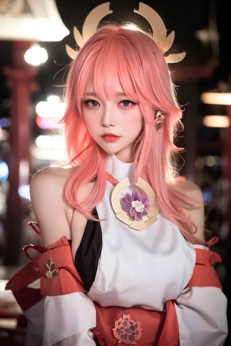 Ảnh gái xinh cosplay nhân vật Yae Miko - Genshin Impact