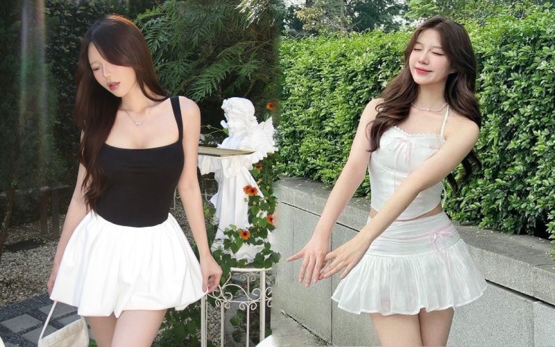 Ảnh gái xinh TikTok mặc váy ngắn được yêu thích nhiều
