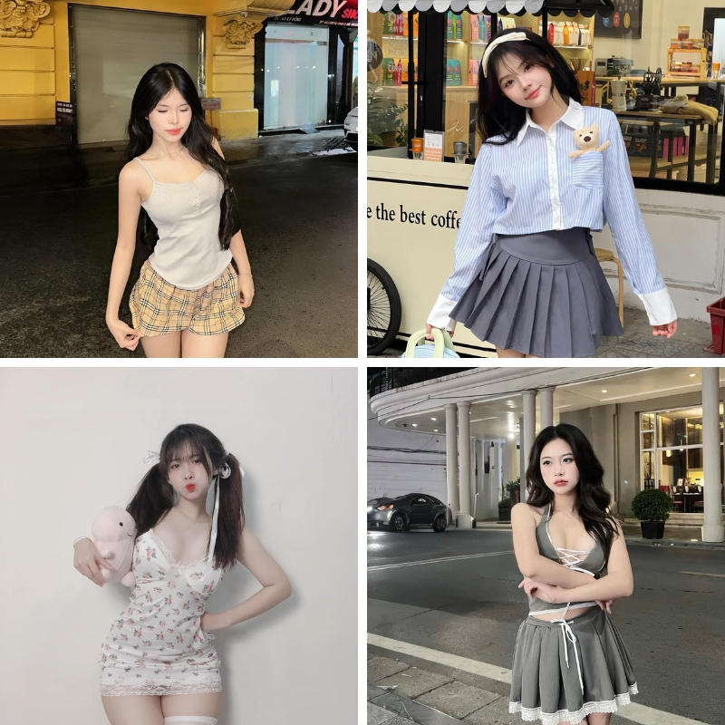 gái xinh tiktok mặc váy ngắn