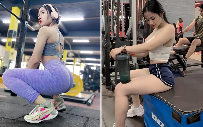 Ảnh gái xinh tập gym mặc legging khoe body siêu chuẩn