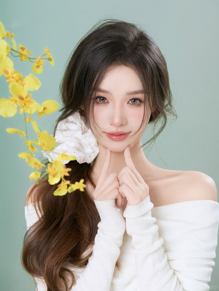 Ảnh gái xinh Douyin mặc áo trắng hai tay chạm cằm bên cạnh hoa mai Ảnh gái xinh Douyin mặc áo trắng hai tay chạm cằm bên cạnh hoa mai