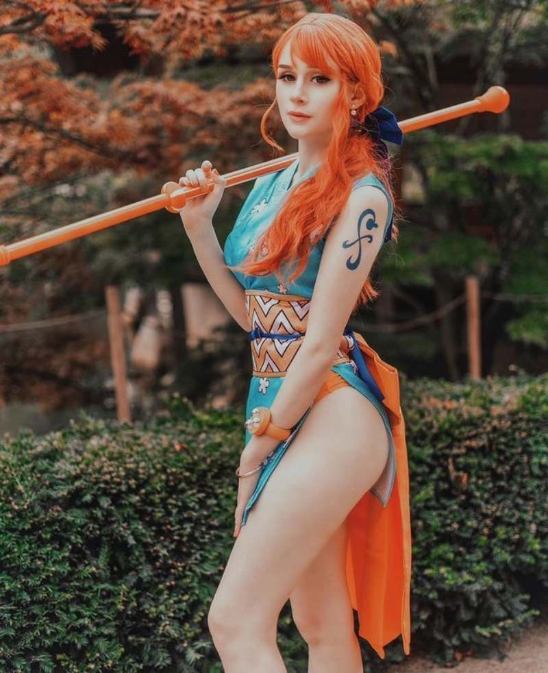 Cosplay Nami khoe đùi nuột Cosplay Nami khoe đùi nuột
