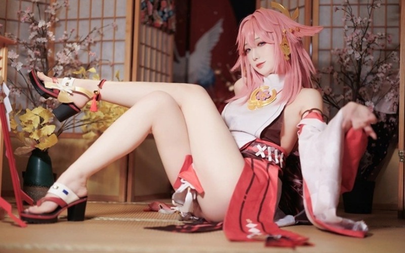 Ảnh gái xinh cosplay Yae Miko Genshin Impact sexy cực đẹp