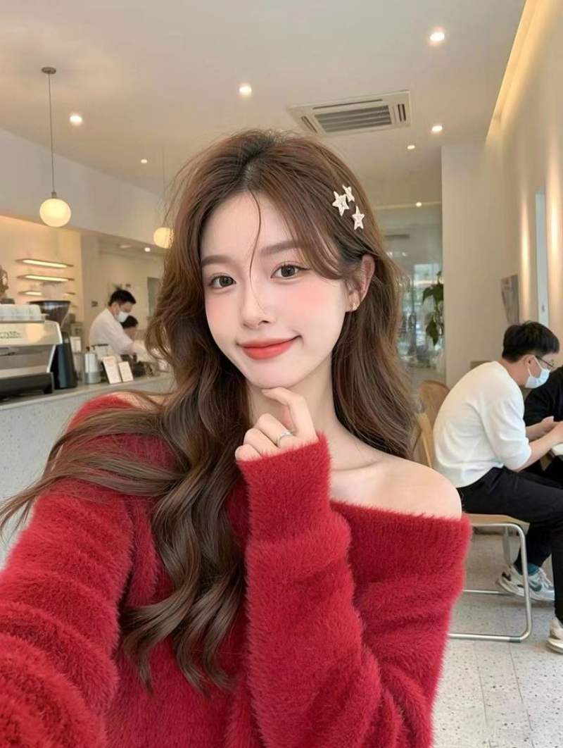 Gái xinh Hàn Quốc mặc đầm đỏ cute Gái xinh Hàn Quốc mặc đầm đỏ cute