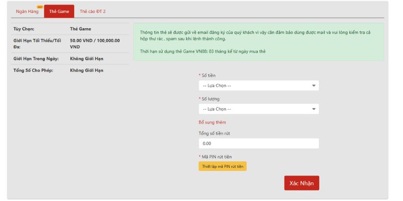 Lưu ý cần nhớ khi thực hiện giao dịch rút tiền VN88