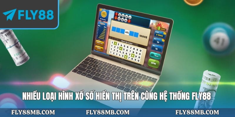 Nhiều loại hình xổ số hiển thị trên cùng hệ thống Fly88